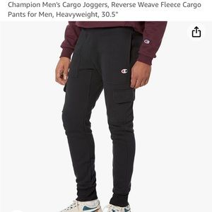Champion Men’s Cargo Joggers, Heavyweight with fleece.